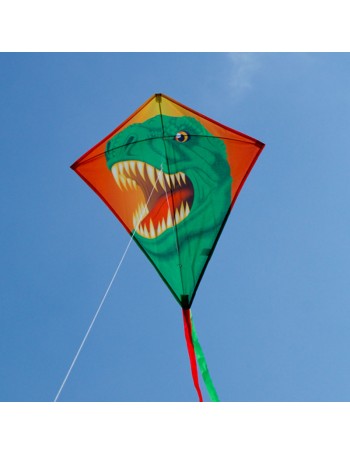 CIM Cerf-Volant Monofil Rainbow Eddy Rouge - Enfant Dès 3 Ans, 65x74cm Avec Ligne 80m Et 8 Queues Multicolores
