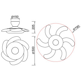 Ventilateur Plafond Flower Ceiling Fan Ventilatore Soffitto Mantra 8703