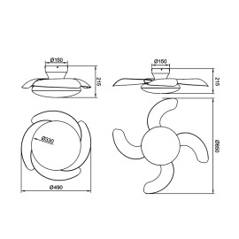 Ventilateur Plafond Aloha II Ceiling Fan Ventilatore Soffitto Mantra 9514