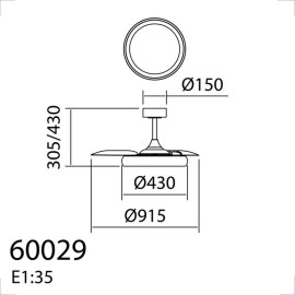 Ventilateur Plafond Capri Mini Ceiling Fan Ventilatore Soffitto MDC 600298709