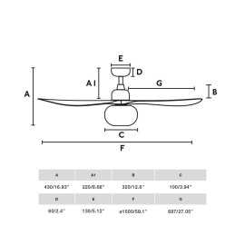 Ventilateur Plafond Outwood IP44 Bois Ceiling Fan Faro 343601B