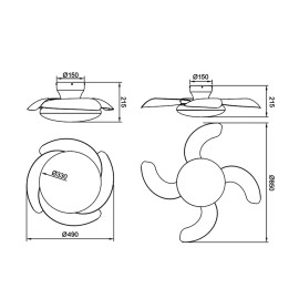 Ventilateur Plafond Aloha II Ceiling Fan Ventilatore Soffitto Mantra 9515